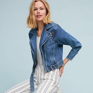NWOT Paige “Sivan” Denim Moto Jacket